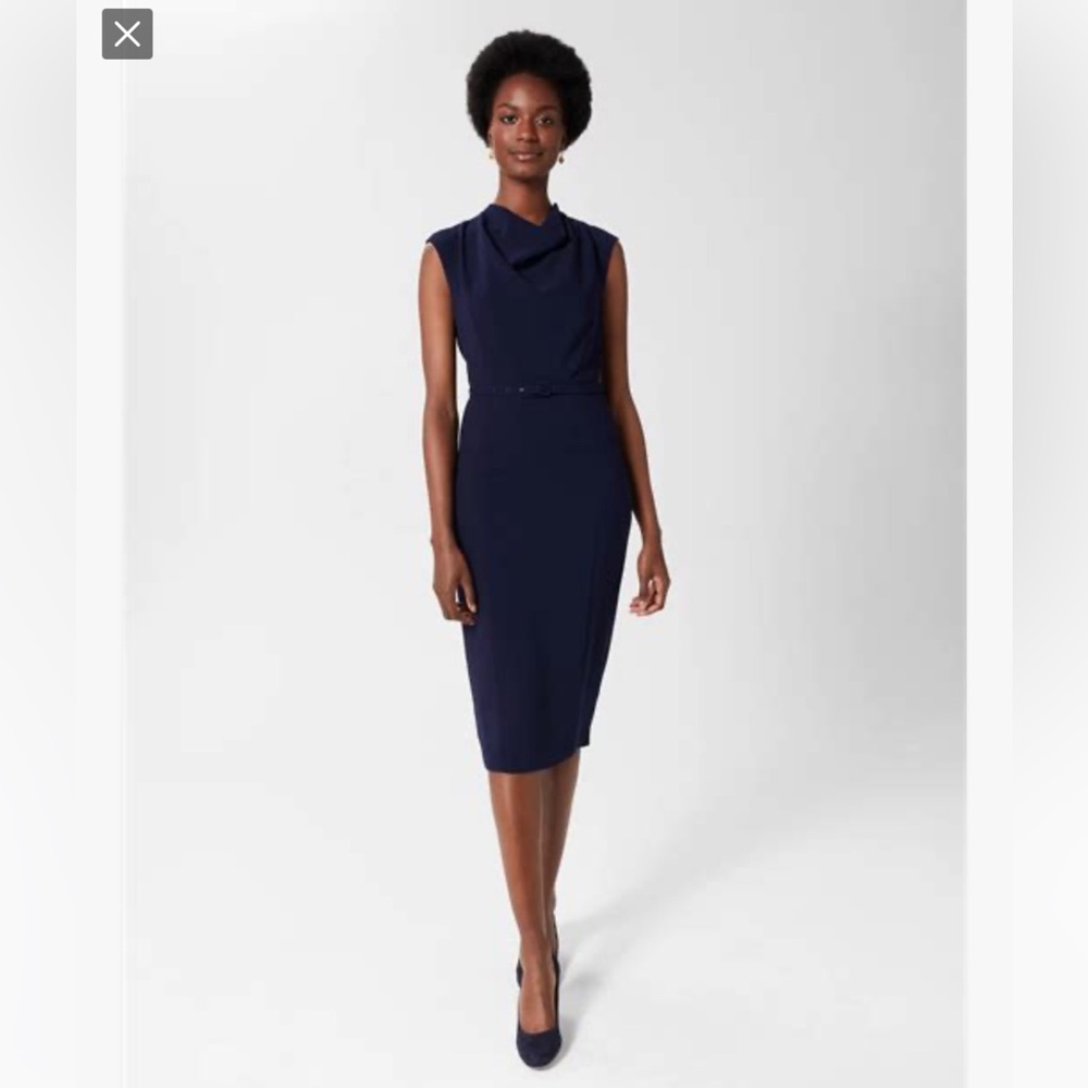 HOBBS London Cowl Neck Belted Shift Dress